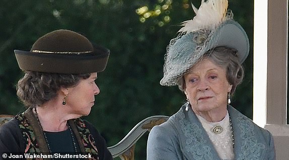 Mandatory Credit: Photo by Joan Wakeham/Shutterstock (9894409w) Imelda Staunton, Dame Maggie Smith, Downton Abbey The Movie on set filming, Lacock, Wiltshire, UK - 25 Sep 2018