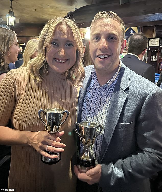 The award-winning reporter (pictured with journalist Lauren Wood) has been mourned by his fellow journalists and some of the biggest names in Australian sport