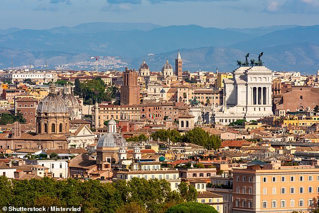 Gianicolo viewpoint (seen here) is where Emily and her new love interest share their first kiss in the Netflix series. 'You can see the River Tiber, the Pantheon, the President¿s House, even the Vatican,' writes Jo