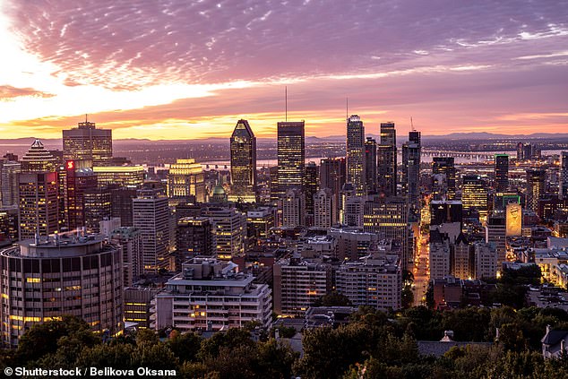 Arriving in Montreal (pictured), Annabelle admires its 'twinkling' panorama