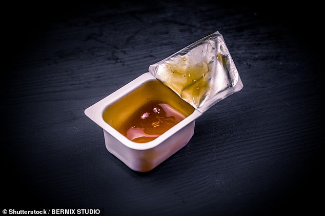 Food packaging like small sauce containers can contaminate the food, causing dangerous chemicals to enter the body