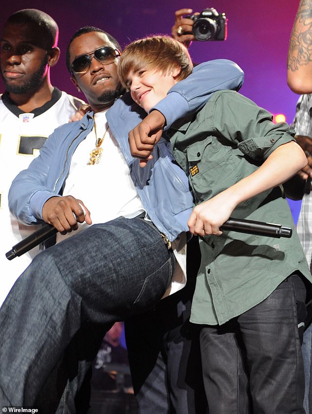 Bieber was just a child when he forged a friendship with Combs (pictured in 2010)