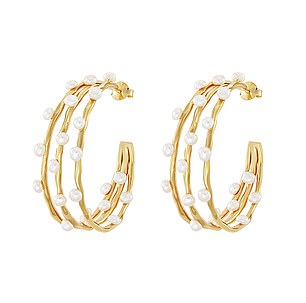 Waterfall pearl hoops, £295, dowerandhall.com