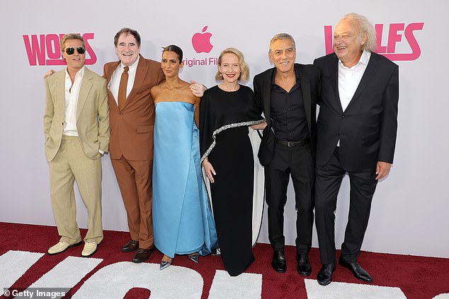 Later in the evening, Pitt, Richard Kind, Poorna Jagannathan, Amy Ryan, Clooney and Zlatko Buric paused for a memorable group photo together