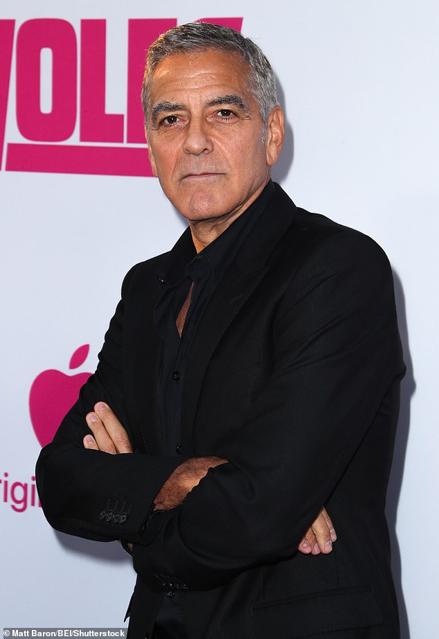 George Clooney also put on a dapper display as he attended the screening, and opted for an all-black outfit