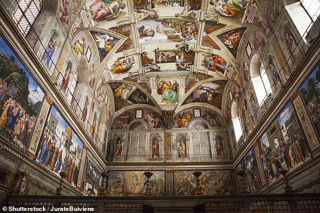 Jo enjoys a private out-of-hours tour of the Vatican Museums and Sistine Chapel (pictured), which costs from £4,000 for a small group