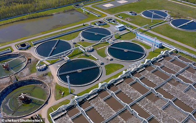 Pictured, a wastewater treatment plant, which cleans wastewater so they're safe to be released into the environment