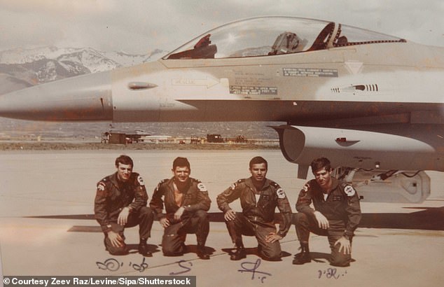 Lieutenant Colonel Zeev Raz, second from left, with other Israeli pilots at the Hill Air Force base in Utah, America. These men conducted the attack on the Osirak nuclear plant in Iraq