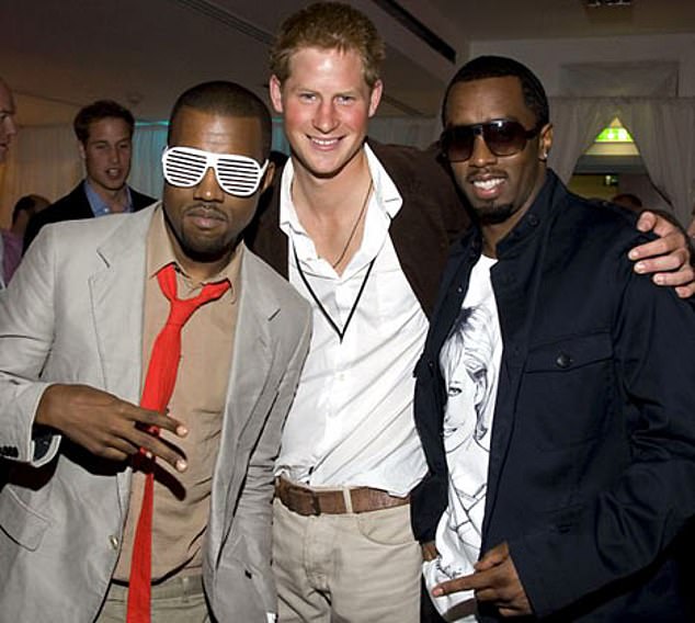 It was 2008 when Combs famously met British royals William and Harry backstage at the Concert for the late Princess Diana's celebrity-packed after-show part