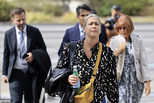 Caroline Darian left the courtroom at her mother's request (pictured on Tuesday)