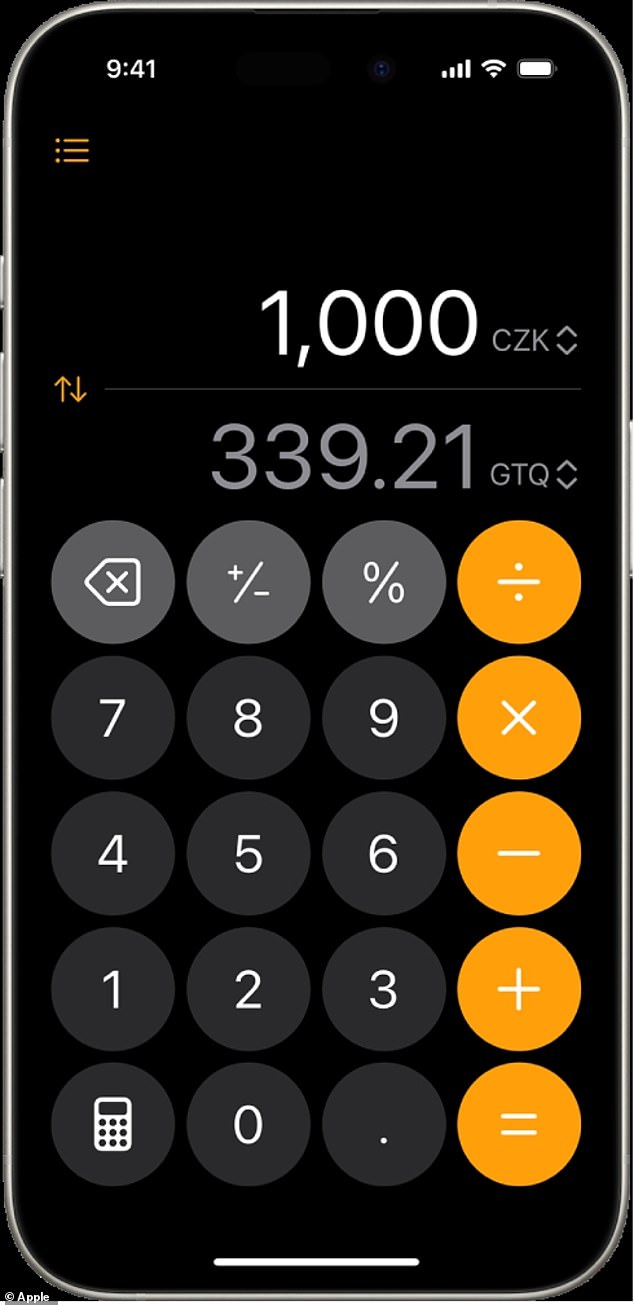 The operating system also includes a traveling hack. The Calculator app will now convert currency, time, speed and measurements