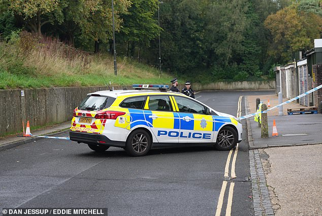 Police cordon off a street following reports of an alleged rape outside a Poundland this morning