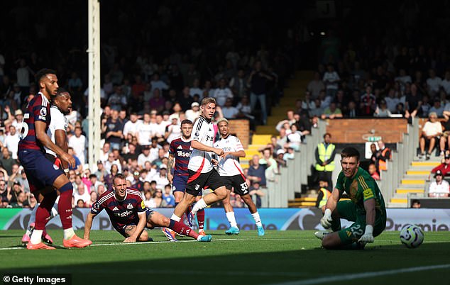 Emile Smith Rowe (middle) doubled their lead in the 22nd minute of the match