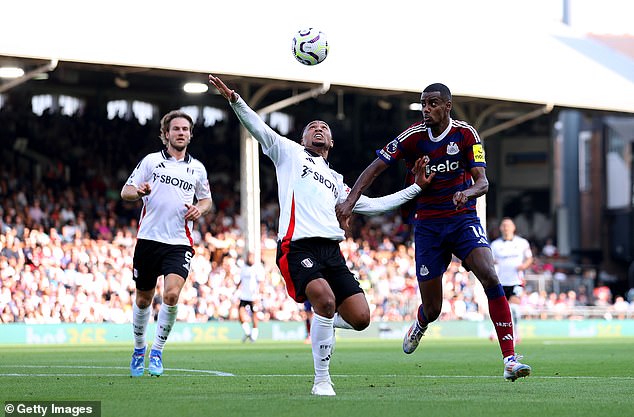 Alexander Isak (right) struggled to have an impact as the Magpies chased the game