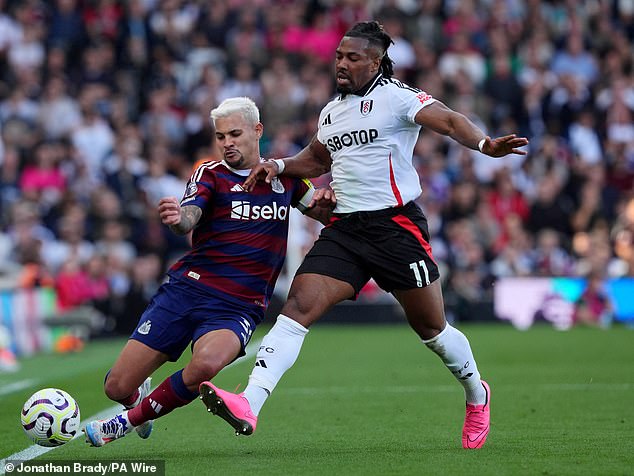 Bruno Guimaraes' (left) form continues and a miserable afternoon capped by gifting Fulham their third in stoppage-time