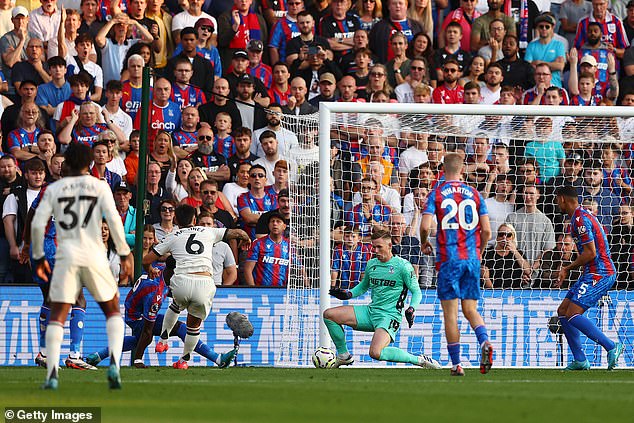 Lisandro Martinez was also denied by the former United stopper at the front post