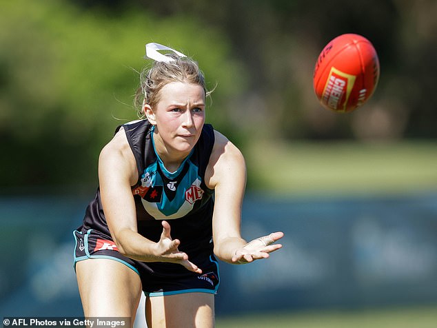 The young couple are childhood friends who met through footy