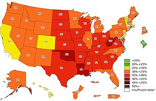 US obesity rate in 2022