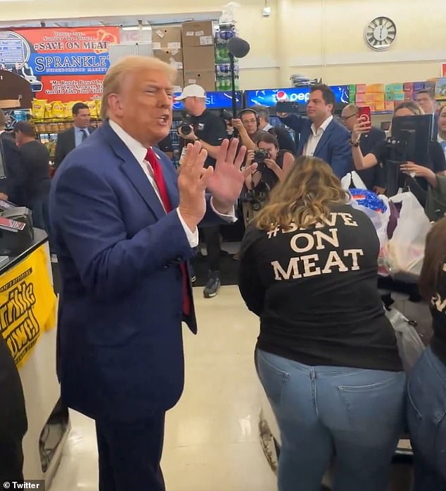 Trump vowed to the mother he would bring down the prices of groceries as president, but would do something in the moment to help by personally giving her $100 towards the bill