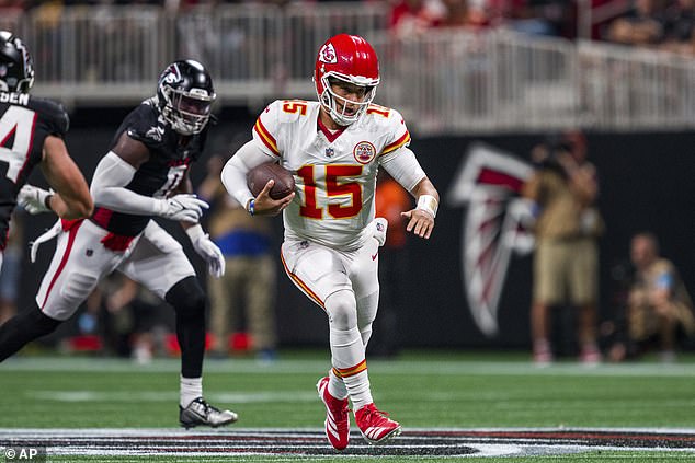 Mahomes took his time kneeling down - taking 13 yards worth of lost yards in the process