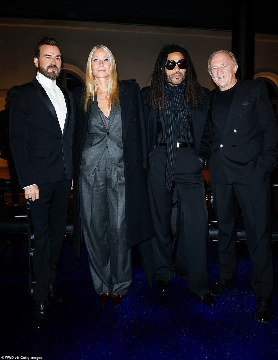 Justin Theroux joined Gwyneth, Lenny and François-Henri Pinault at the event