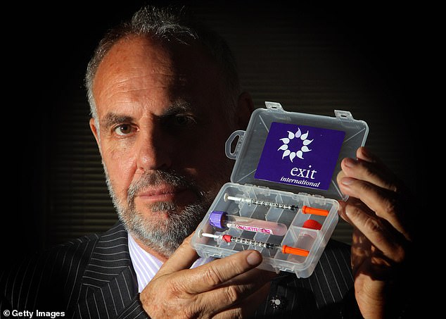 Dr Nitschke holds his £35 barbiturate test kit following a workshop on assisted suicides, May 5, 2009 in Bournemouth