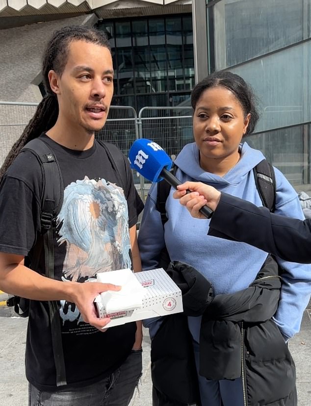 Tesco shoppers Adrian Holloway (L) and Cameece Maddis (R) weighed in on the great debate when MailOnline interviewed them on Tottenham Court Road