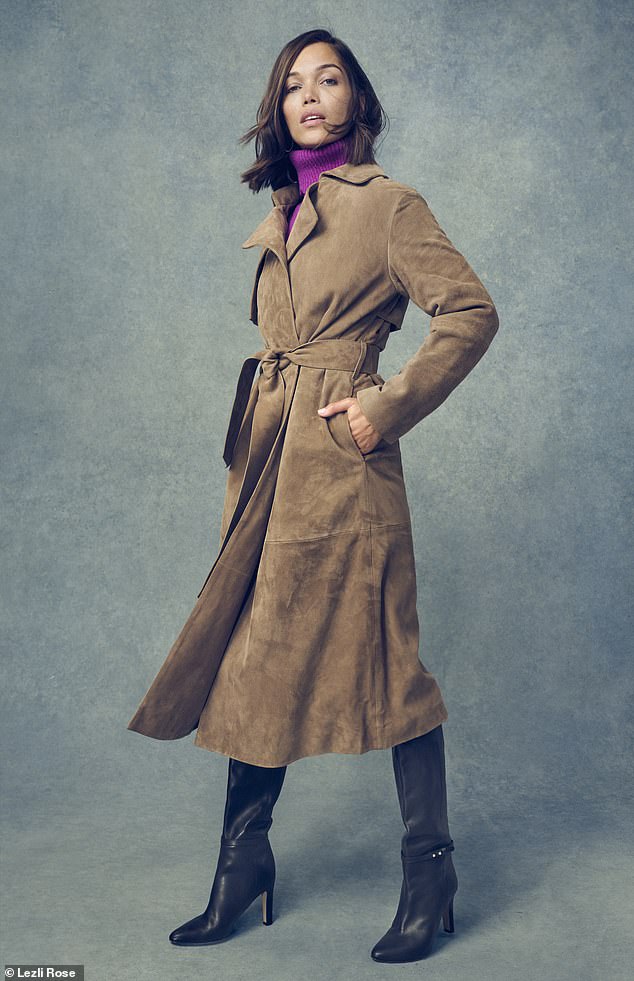 Trench, £350, marksandspencer.com; polo neck, £350, beulahlondon.com; boots, £549, lkbennett.com