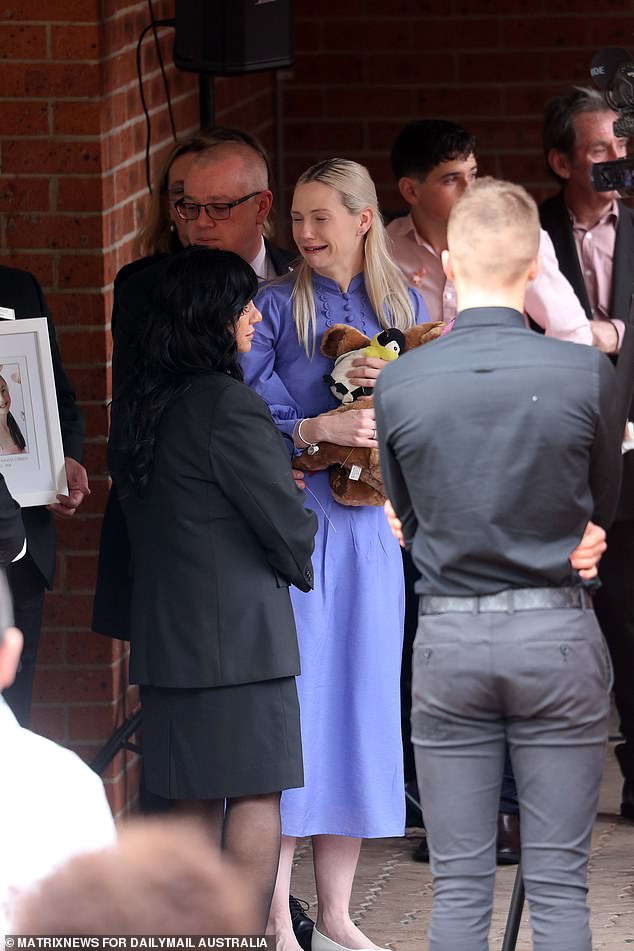 Charlotte's mother broke down after the funeral, clutching stuffed toys given to her by her daughter's friends