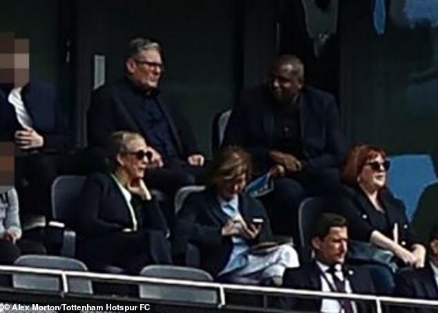 Starmer, David Lammy and Sue Gray are among the spectators at Tottenham Hotspur v Arsenal earlier this month