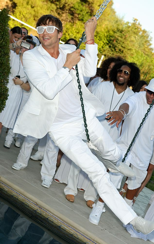 A 2009 White Party hosted by Combs and actor Ashton Kutcher (pictured) in Beverly Hills