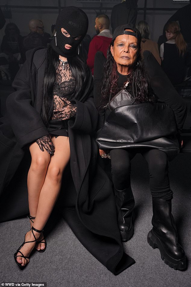 Cabello was seated next to renowned artist and designer Michèle Lamy