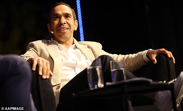 Former stars of the game including Eddie Betts (pictured), Dermott Brereton, Nick Dal Santo and Gerard Healy were also in attendance at the breakfast