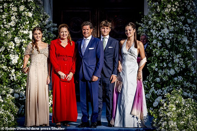 Anna-Maria Morales y de Grecia, Carlos Morales y de Grecia, Amelia Morales y de Grecia, Princess Alexia, Carlos Morales at the weeding of Princess Theodora of Greece