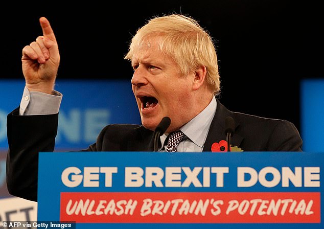 Boris Johnson at the Conservative Party's General Election campaign launch in 2019