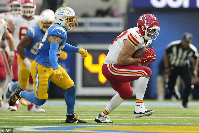 Within the first half of the game, Kelce broke Tony Gonzalez's franchise record of 916 catches