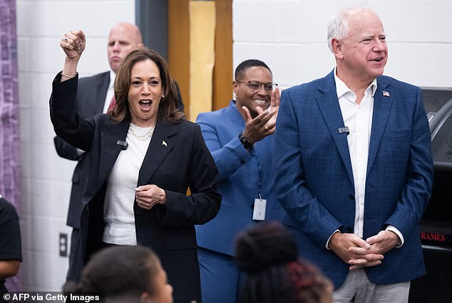 United States Vice President Kamala Harris and running mate Minnesota Governor Tim Walz