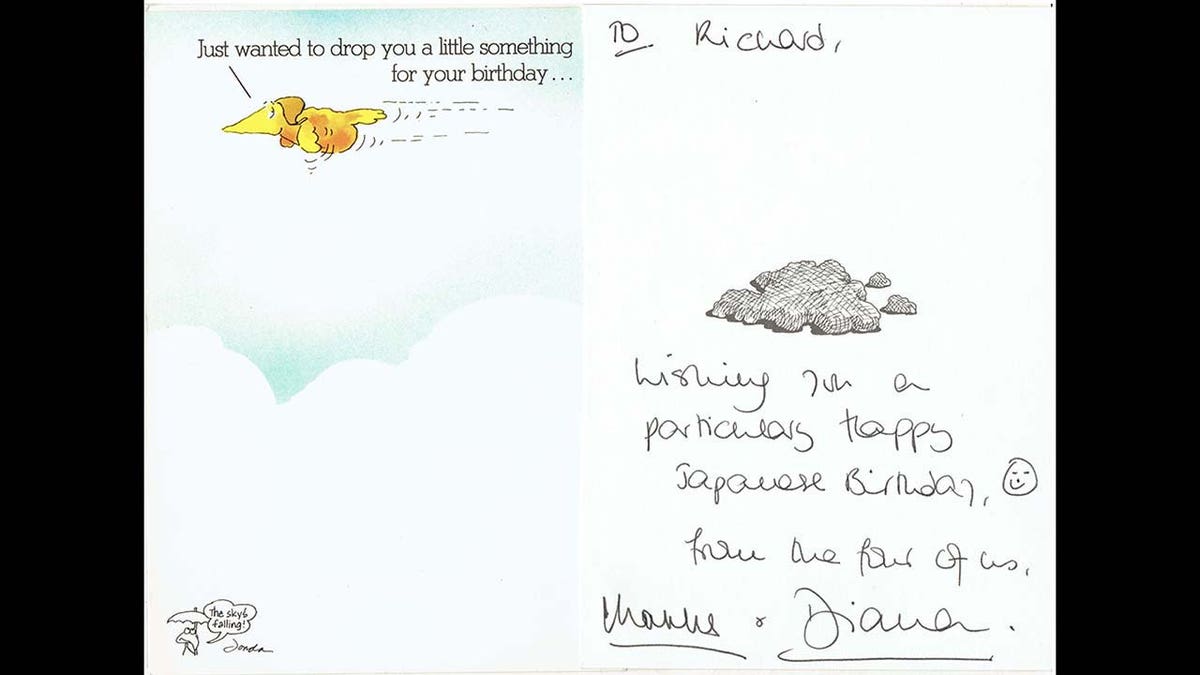 Princess Dianas handwritten card.