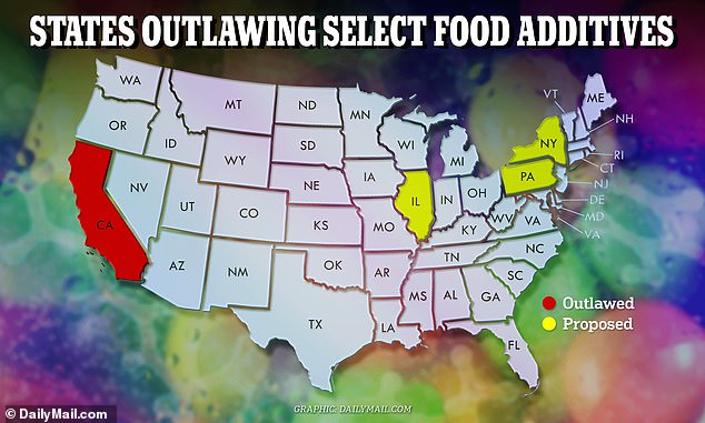 California has banned six food additives, while states like New York and Illinois have introduced similar legislation