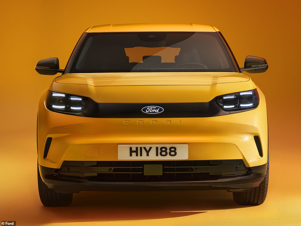 Ford says the battery powered 2024 Capri SUV 'continues the story of the iconic cult classic' and 'will inject some soul into the world of EVs'