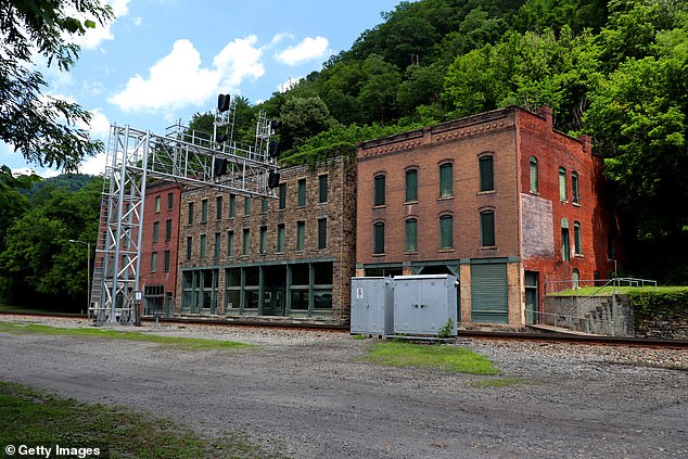 Now, over 80 percent of cities in Vermont and West Virginia are on their way to vanishing, according to a study this year from the University of Illinois Chicago. Above, the near dead 'ghost town' of Thurmond, West Virginia - whose population was five as of the 2020 US Census