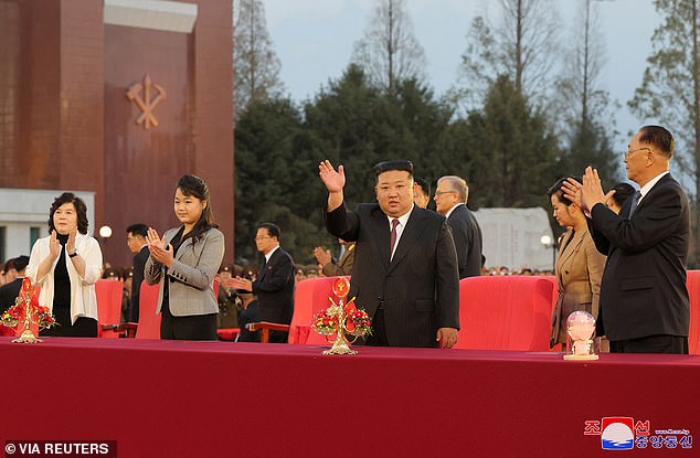 North Korean leader Kim Jong Un and his daughter Kim Ju Ae attend a celebration of the 79th anniversary of the founding of the Workers' Party of Korea in Pyongyang, North Korea, October 10, 2024