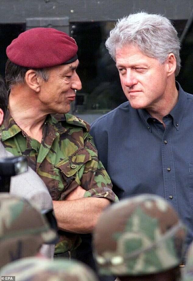 In the wake of his death, several high-ranking Army officials as well as the British Army themselves have released touching tributes to the veteran (Pictured with former US President Bill Clinton)