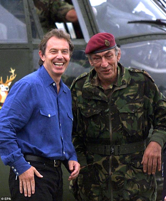 Born on March 21, 1944, the General (Pictured with Tony Blair) was well liked amongst military personnel for his fair and no nonsense style of leadership