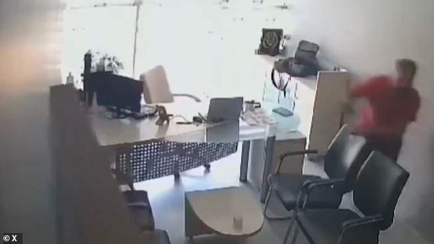 Footage shared to X showed a panicked citizen in Turkey running out of a shaking office