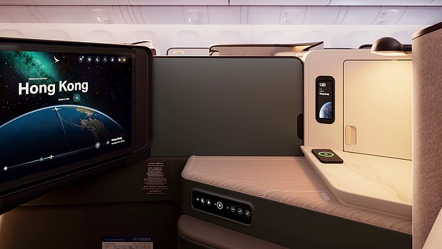 Inflight entertainment in the Aria Suite comes courtesy of a 24-inch ultra-high-definition screen ¿ the largest ever offered by the airline