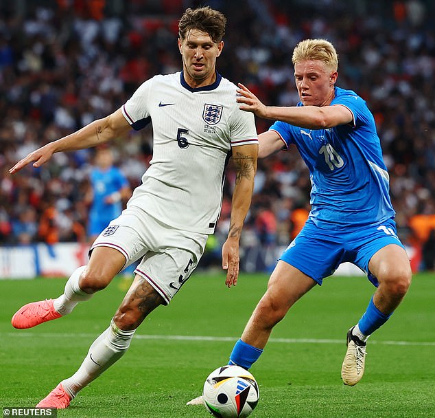 Hakon Arnar Haraldsson (left) was man of the match when Iceland won 1-0 at Wembley in June