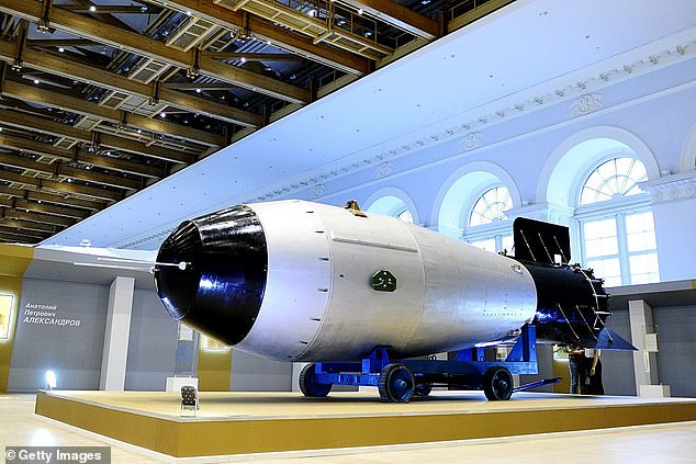 Soviet AN-602 hydrogen bomb during an exhibition organised by Rosatom agency in Moscow, Russia