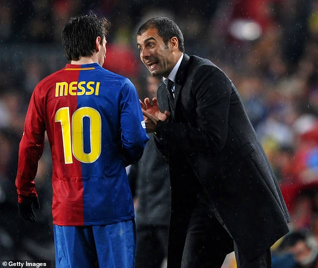 The Spaniard was slammed for his use of the false nine role with Lionel Messi (left)