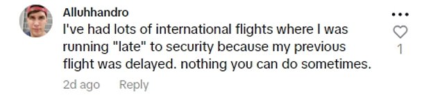 While Tim is smug in his early arrival, many users pointed out that there are many external factors that play in to people's travel plans